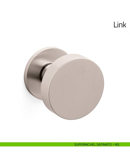 Pomello per porta Link girevole Olivari bassa supernichel satinato