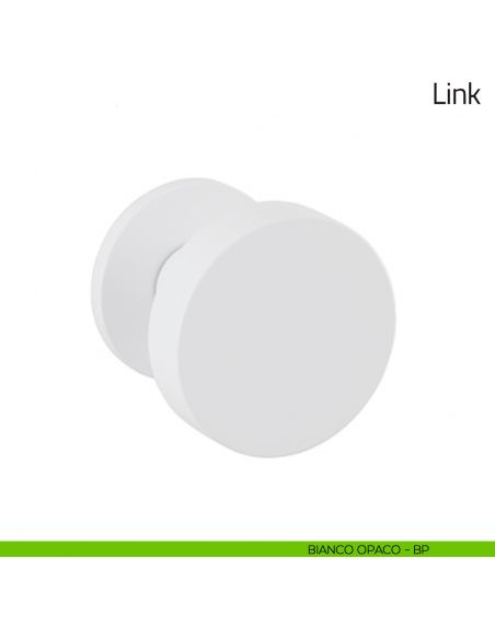 Pomello per porta Link fisso Olivari bassa bianco opaco