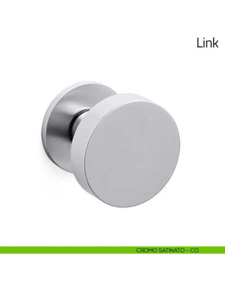 Pomello per porta Link fisso Olivari bassa cromo satinato