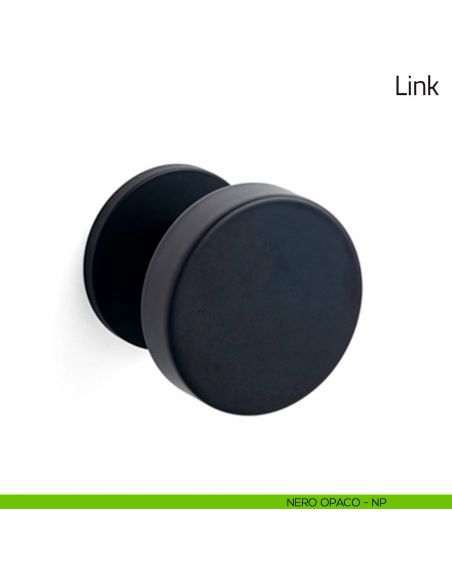 Pomello per porta Link fisso Olivari bassa nero opaco