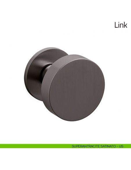 Pomello per porta Link fisso Olivari bassa superantracite satinato