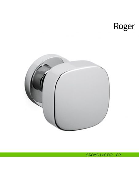 Pomello per porta in vetro Roger Olivari cromo lucido