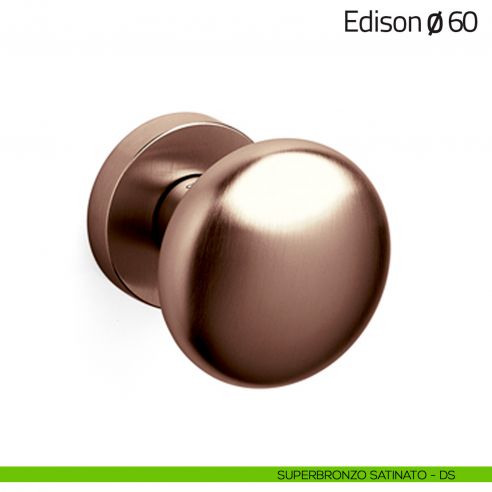 Pomello per porta Edison ø60 girevole Olivari superbronzo satinato