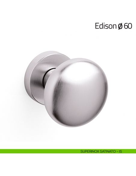 Pomello per porta Edison ø60 girevole Olivari superinox satinato