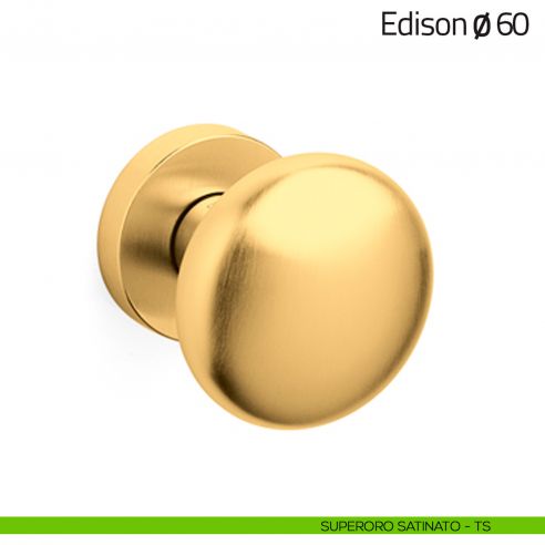 Pomello per porta Edison ø60 girevole Olivari superoro satinato
