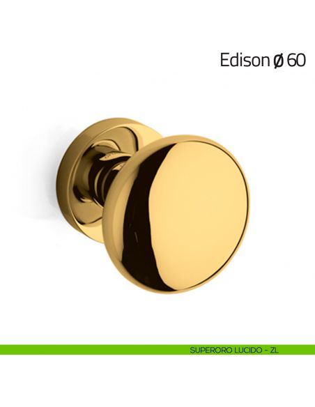 Pomello per porta Edison ø60 girevole Olivari superoro lucido