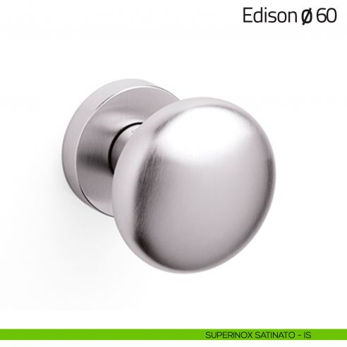 Pomello per porta Edison ø60 fisso Olivari superinox satinato
