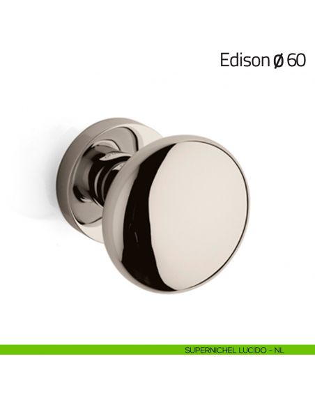 Pomello per porta Edison ø60 fisso Olivari supernichel lucido