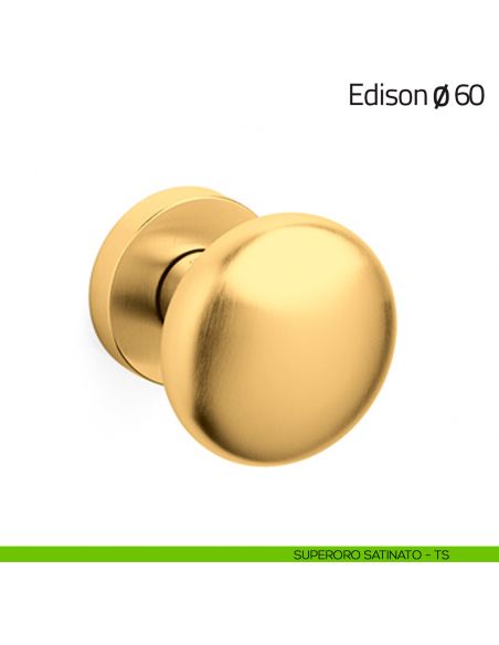 Pomello per porta Edison ø60 fisso Olivari superoro satinato