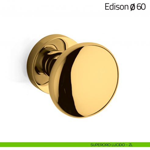 Pomello per porta Edison ø60 fisso Olivari superoro lucido