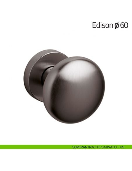 Pomello per porta in vetro Link ø60 Olivari superantracite satinato