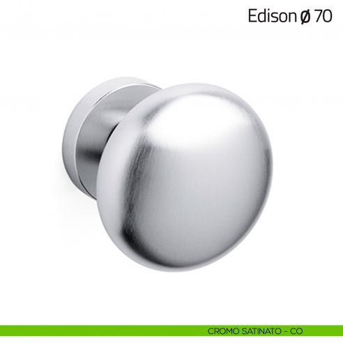 Pomello per porta Edison ø70 girevole Olivari cromo satinato