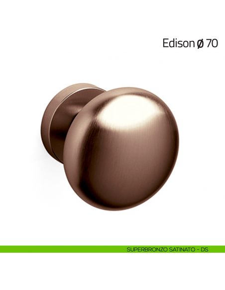 Pomello per porta Edison ø70 girevole Olivari superbronzo satinato