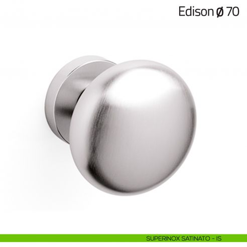Pomello per porta Edison ø70 girevole Olivari superinox satinato