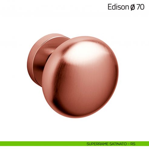 Pomello per porta Edison ø70 girevole Olivari superrame satinato