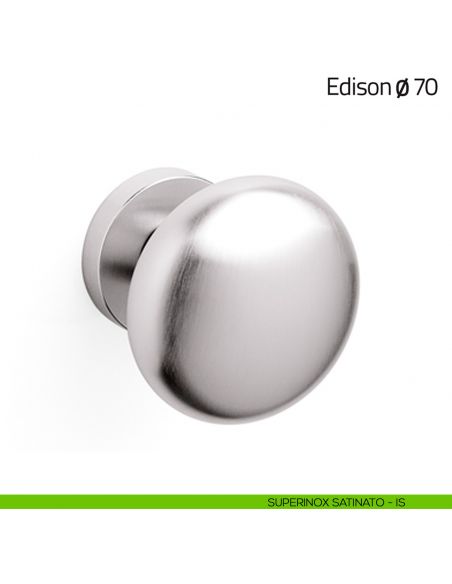 Pomello per porta Edison ø70 fisso Olivari superinox satinato