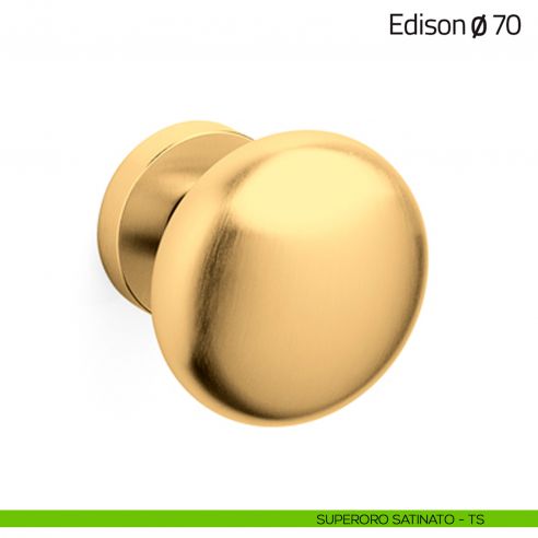 Pomello per porta Edison ø70 fisso Olivari superoro satinato