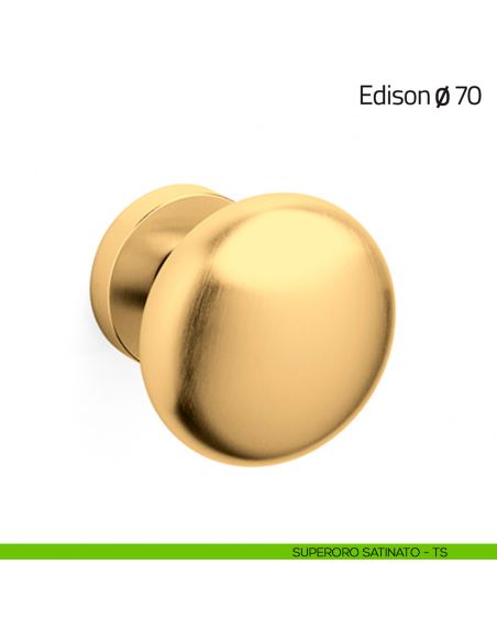 Pomello per porta Edison ø70 fisso Olivari superoro satinato
