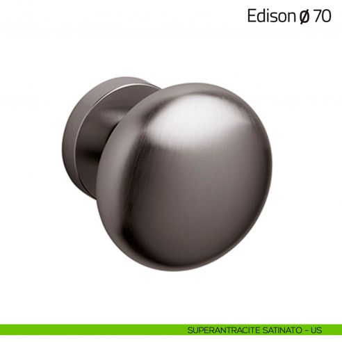 Pomello per porta Edison ø70 fisso Olivari superantracite satinato