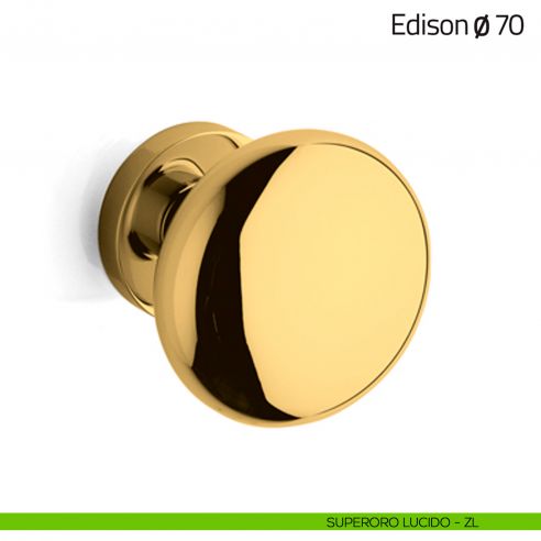 Pomello per porta Edison ø70 fisso Olivari superoro lucido