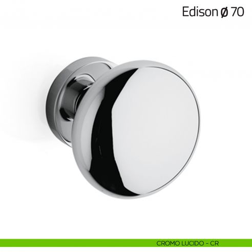 Pomello per porta in vetro Edison ø70 Olivari cromo lucido