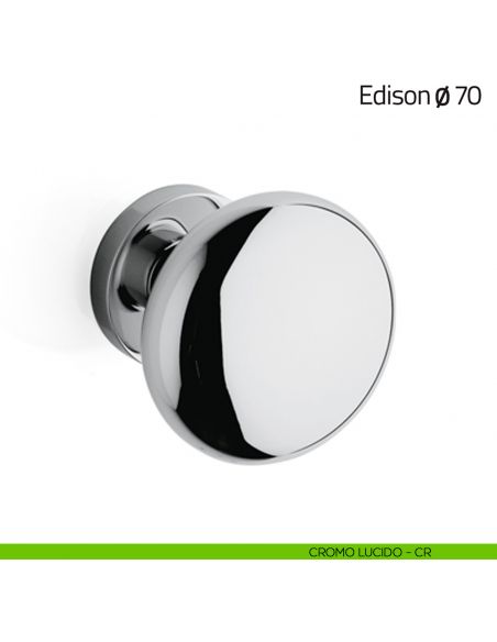 Pomello per porta in vetro Edison ø70 Olivari cromo lucido