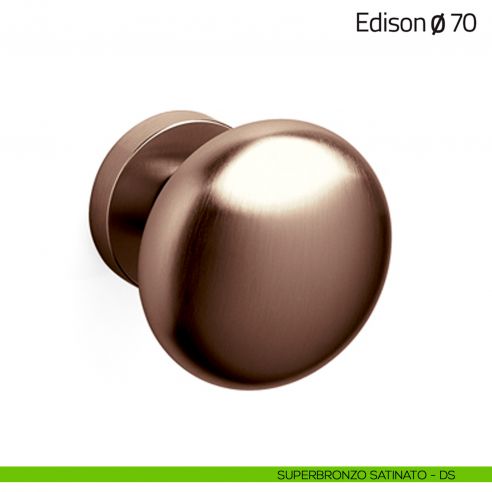 Pomello per porta in vetro Edison ø70 Olivari superbronzo satinato