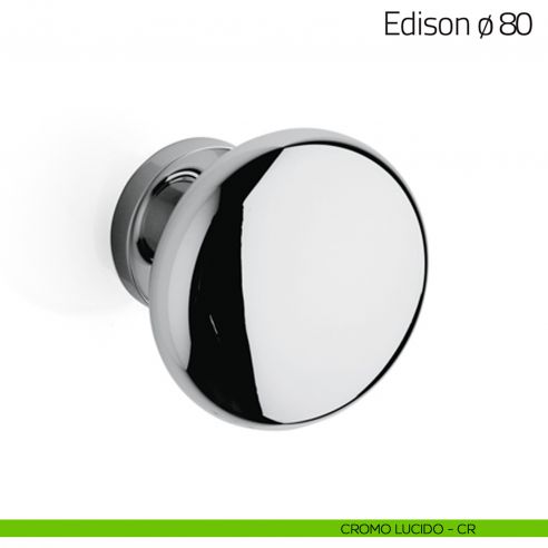 Pomello per porta Edison ø80 fisso Olivari cromo lucido