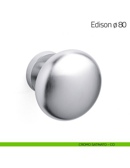 Pomello per porta in vetro Edison ø80 Olivari cromo satinato