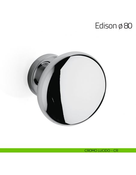 Pomello per porta in vetro Edison ø80 Olivari cromo lucido