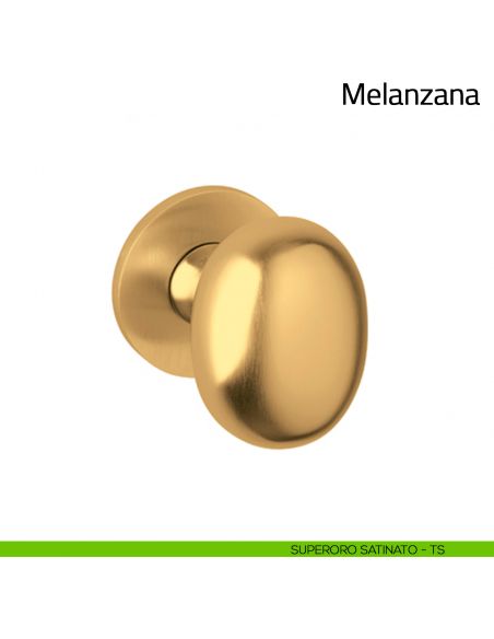 Pomello per porta Melanzana girevole Olivari bassa superoro satinato