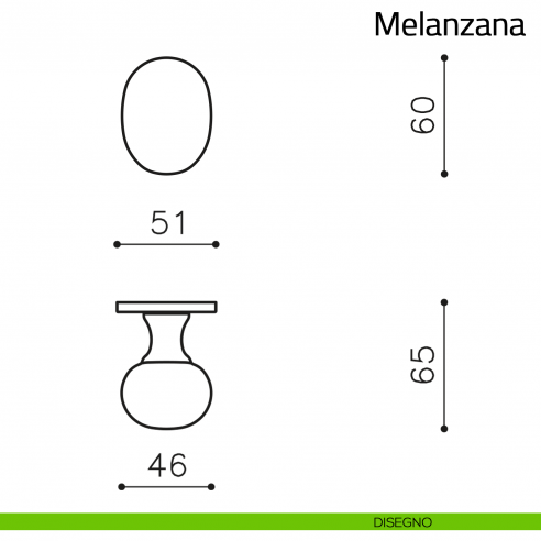 Pomello per porta Melanzana fisso Olivari bassa disegno