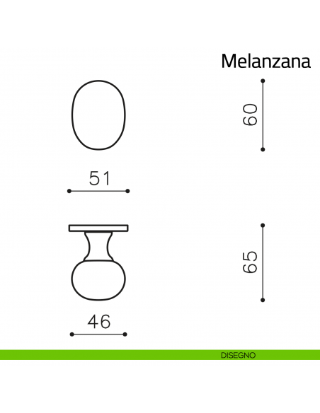 Pomello per porta Melanzana fisso Olivari bassa disegno