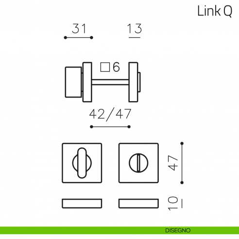 Nottolino per porta Link Q Olivari disegno