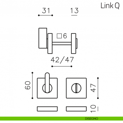 Nottolino per porta Link Q Olivari libero/occupato design