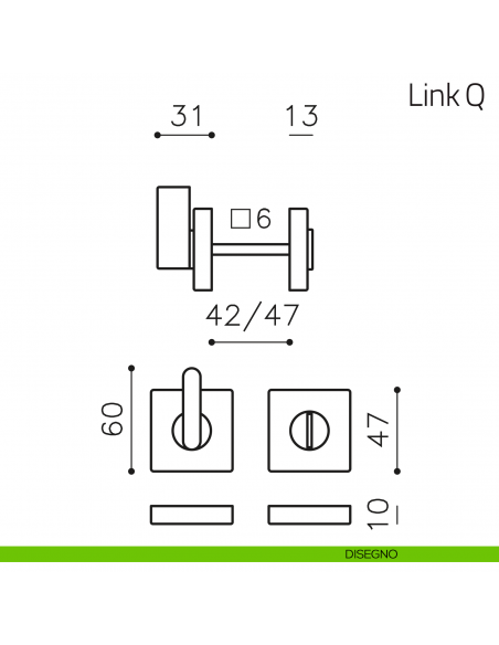 Nottolino per porta Link Q Olivari libero/occupato design