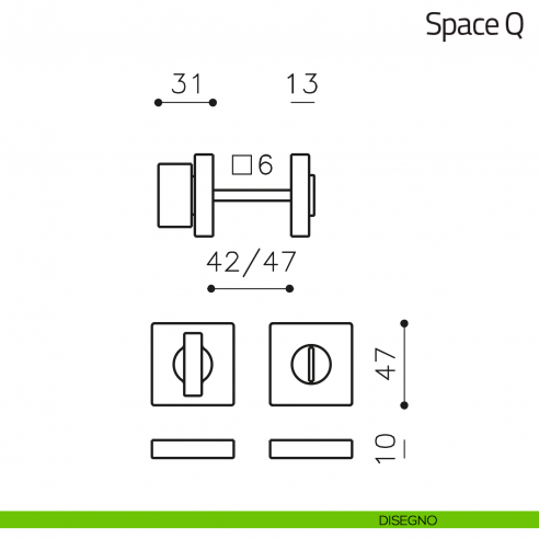 Nottolino per porta Space Q Olivari disegno