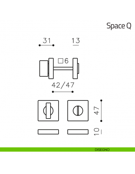 Nottolino per porta Space Q Olivari disegno