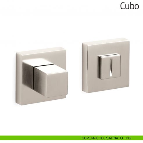 Nottolino per porta Cubo Olivari supernichel satinato