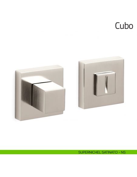 Nottolino per porta Cubo Olivari supernichel satinato