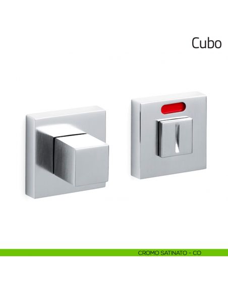 Nottolino per porta Cubo Olivari libero/occupato cromo satinato
