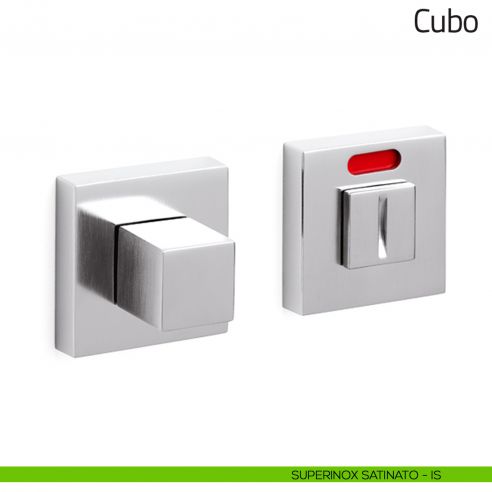 Nottolino per porta Cubo Olivari libero/occupato superinox satinato