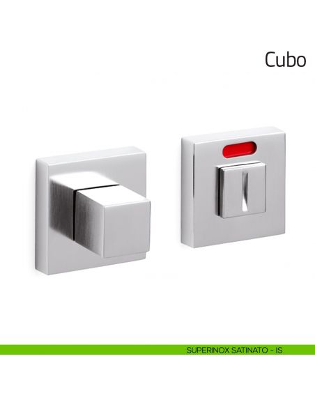 Nottolino per porta Cubo Olivari libero/occupato superinox satinato