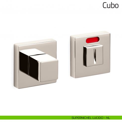 Nottolino per porta Cubo Olivari libero/occupato supernichel lucido