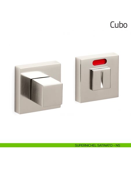 Nottolino per porta Cubo Olivari libero/occupato supernichel satinato
