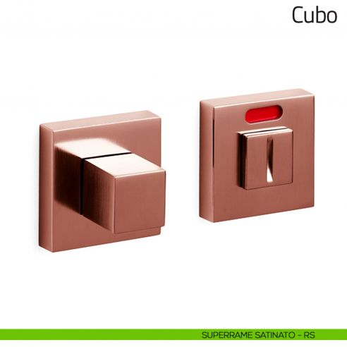 Nottolino per porta Cubo Olivari libero/occupato superrame satinato