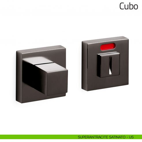 Nottolino per porta Cubo Olivari libero/occupato superantracite satinato