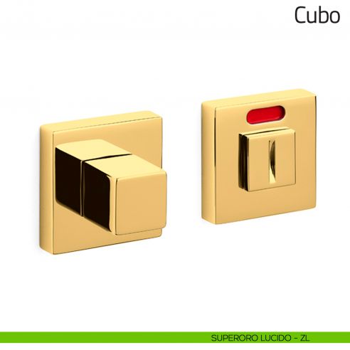 Nottolino per porta Cubo Olivari libero/occupato superoro lucido