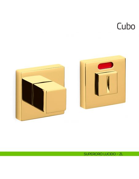 Nottolino per porta Cubo Olivari libero/occupato superoro lucido