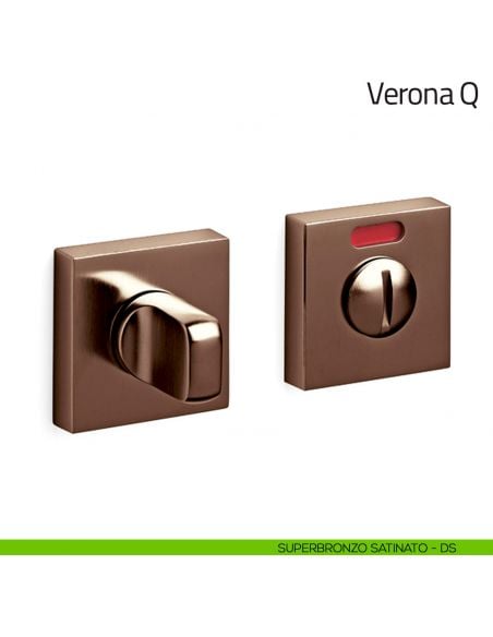 Nottolino per porta Verona Q Olivari libero/occupato superbronzo satinato